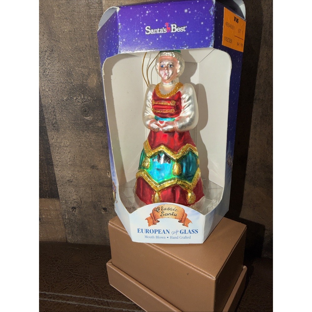 Santa's Best European Style Mouth Blown Classic Santa